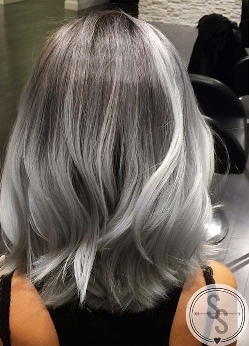 Silver Hair Color Ideas - Pastel Hairstyles with Shoulder Length Hair