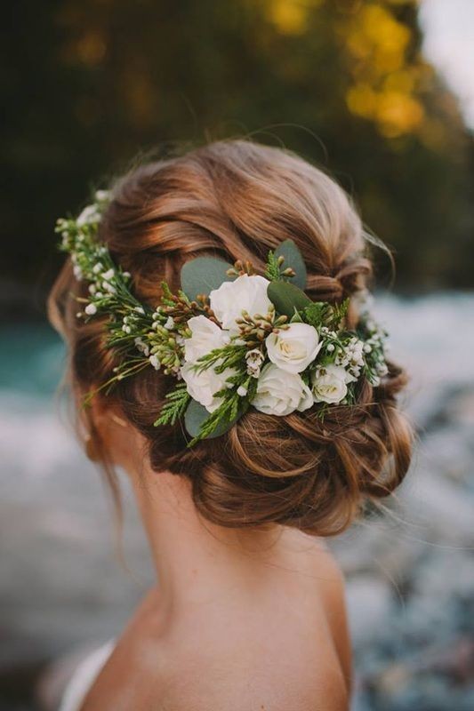 Wedding Updo Hairstyles with Flowers
