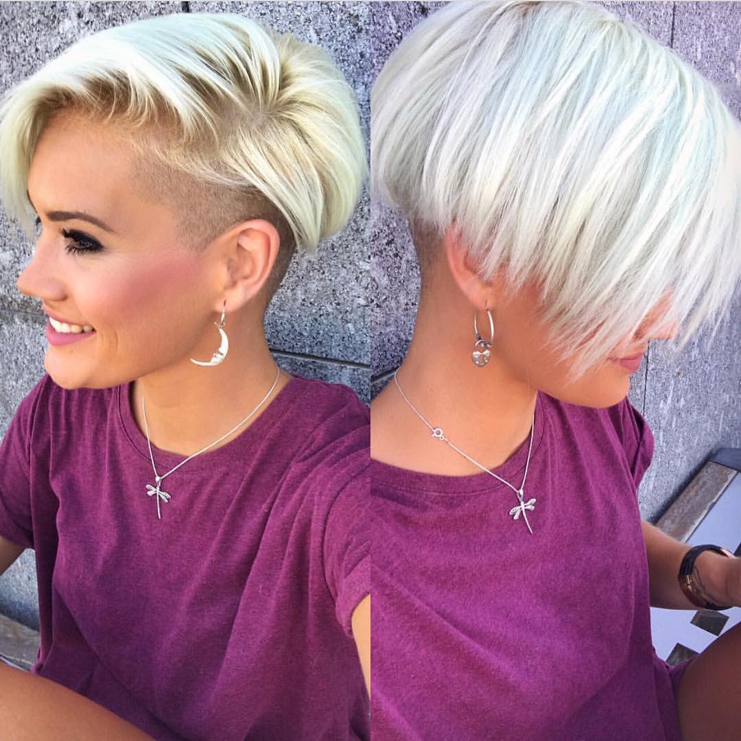 Short Blonde Pixie Haircut Photos