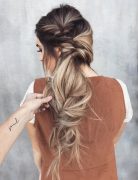Messy Braided Hairstyle with Long Hair,  Women Long Hairstyles for Summer