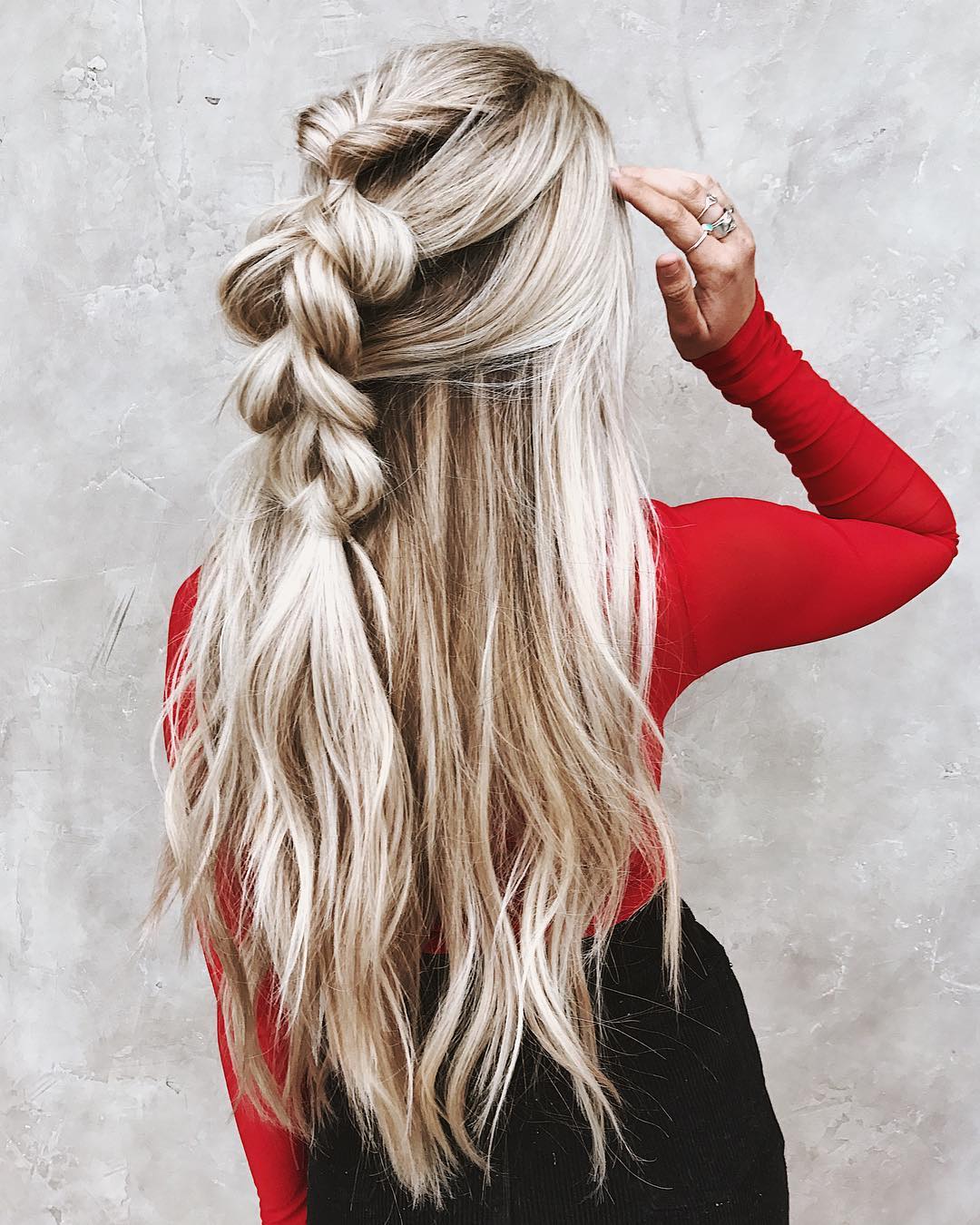 Messy Braided Hairstyle with Long Hair, Women Long Hairstyles for Summer