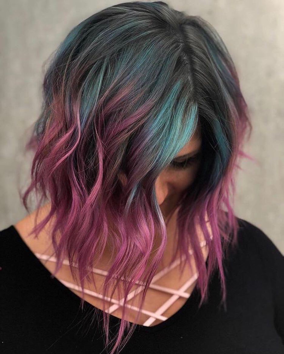 Medium Hair Color Ideas, Shoulder Length Hairstyle for Female in 2019