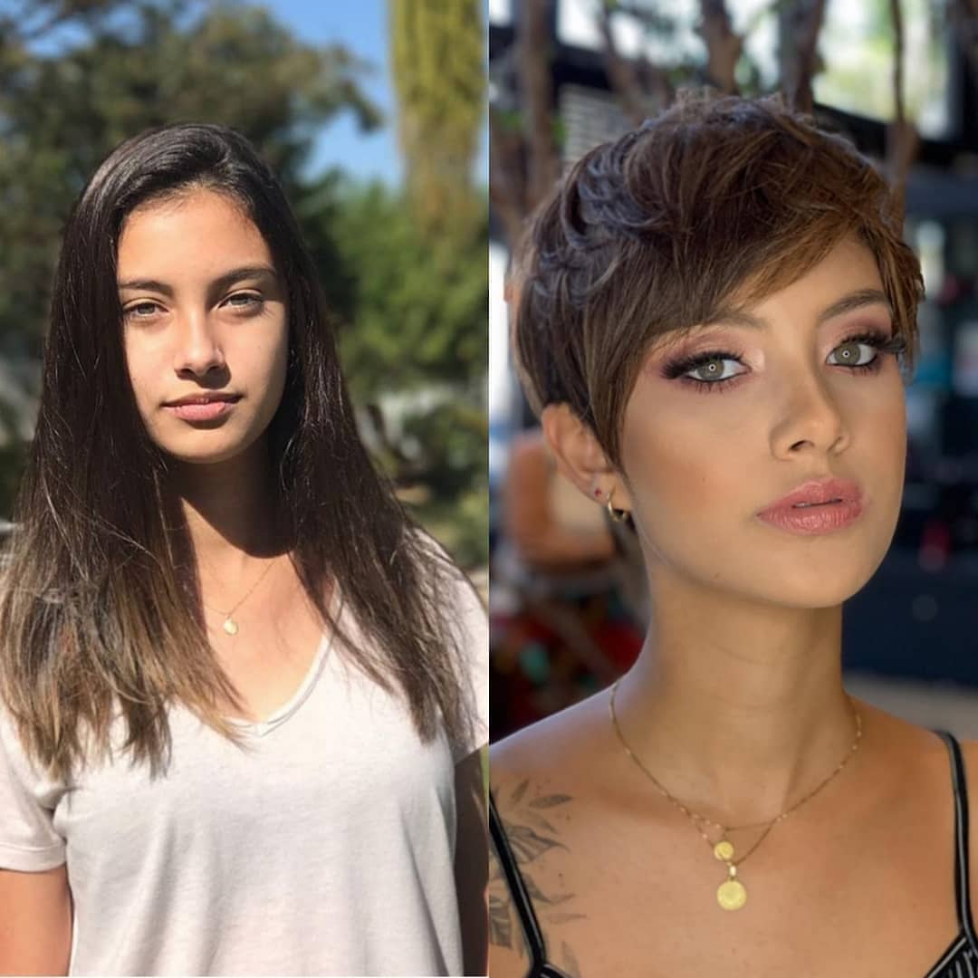 Long to Short Haircuts Before and After - Female Short Hairstyle Idea