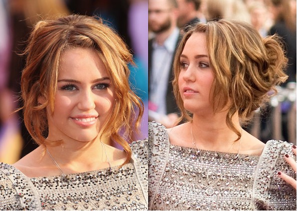 Miley Cyrus Messy Updo Hairstyles